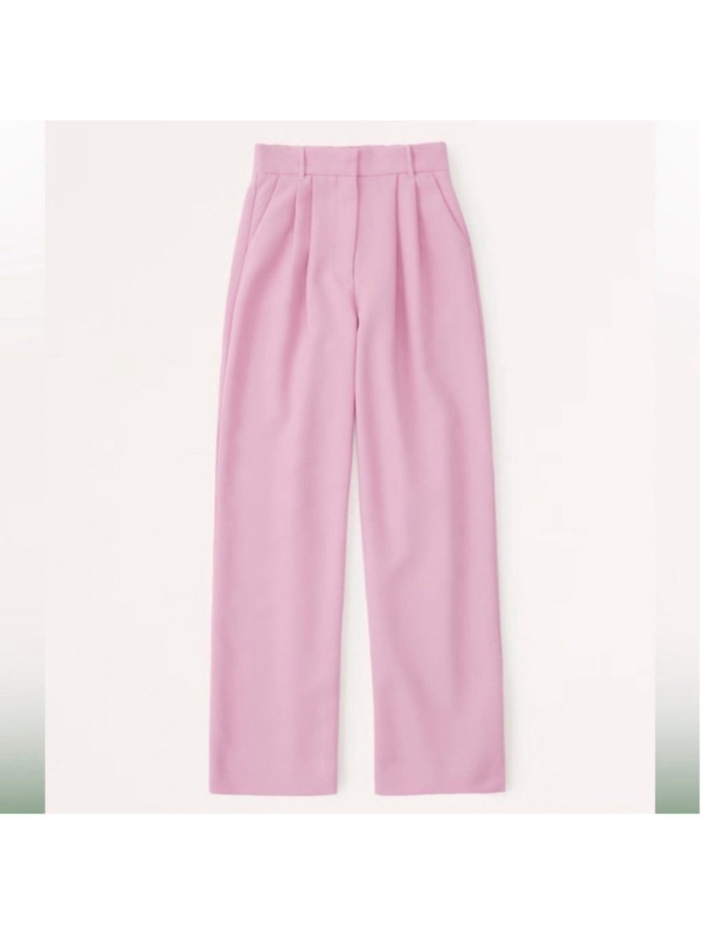 Abercrombie & Fitch Sloane Tailored Trousers Soft Pink 27/4 Pleated High Rise